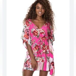 Maaji Exotic Species Forsythia Kaftan Swim Cover Up Dress Floral